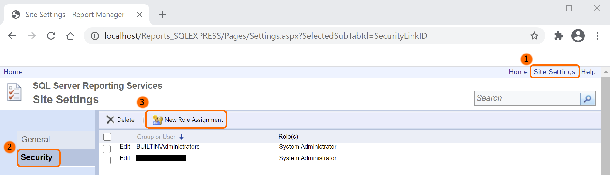 image of ssrs site settings
